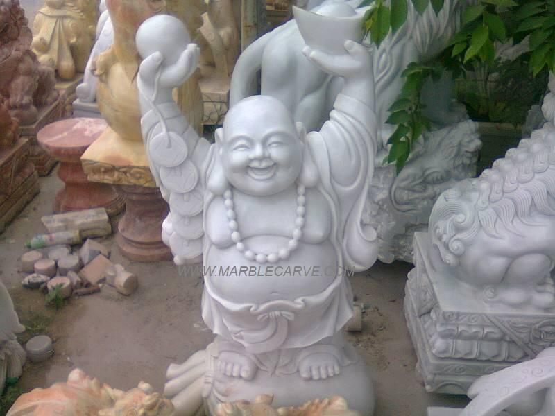 marble Happy Buddha Statue carving sculpture