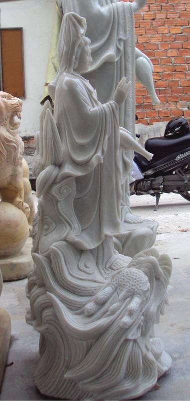 marble KWan yin buddha carving sculpture photo image