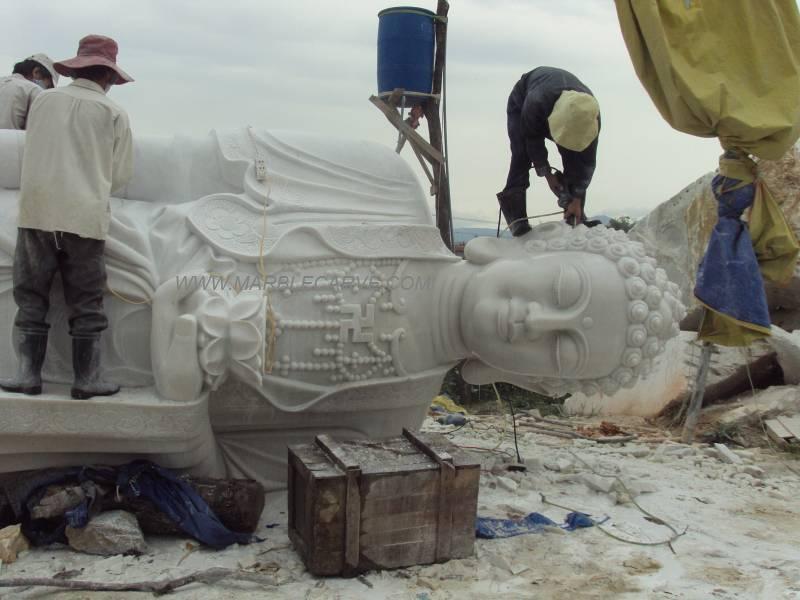 marble Buddha statue carving sculpture
