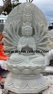 Marble thousand hand Kwan Yin carving Sculpture Garden carving photo image