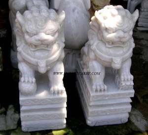 foo dog marble statue Carving