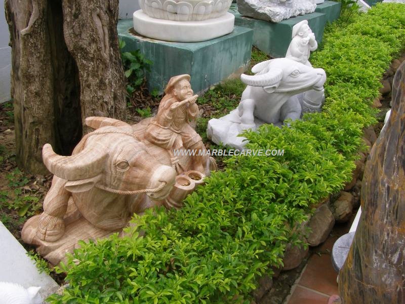 water buffalo marble statue sculpture