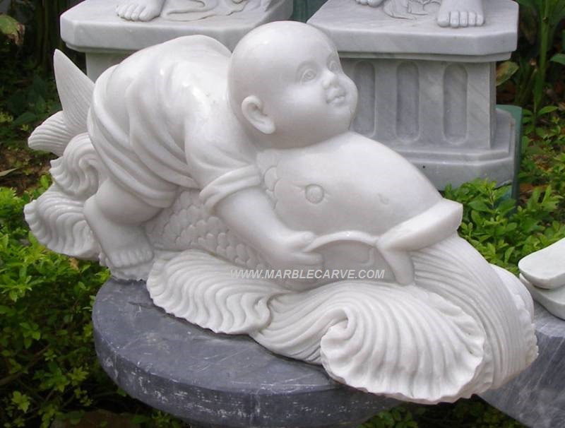 marble Koi Fish statue sculpture