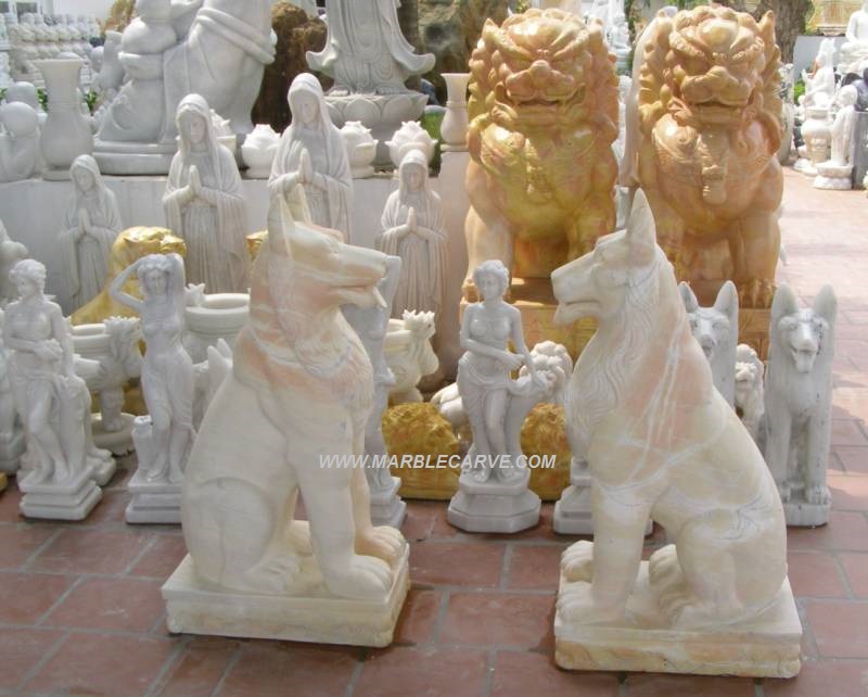 marble dog statue sculpture
