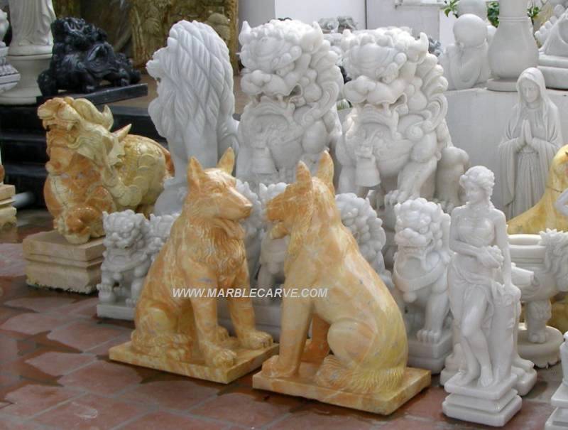 marble dog statue sculpture