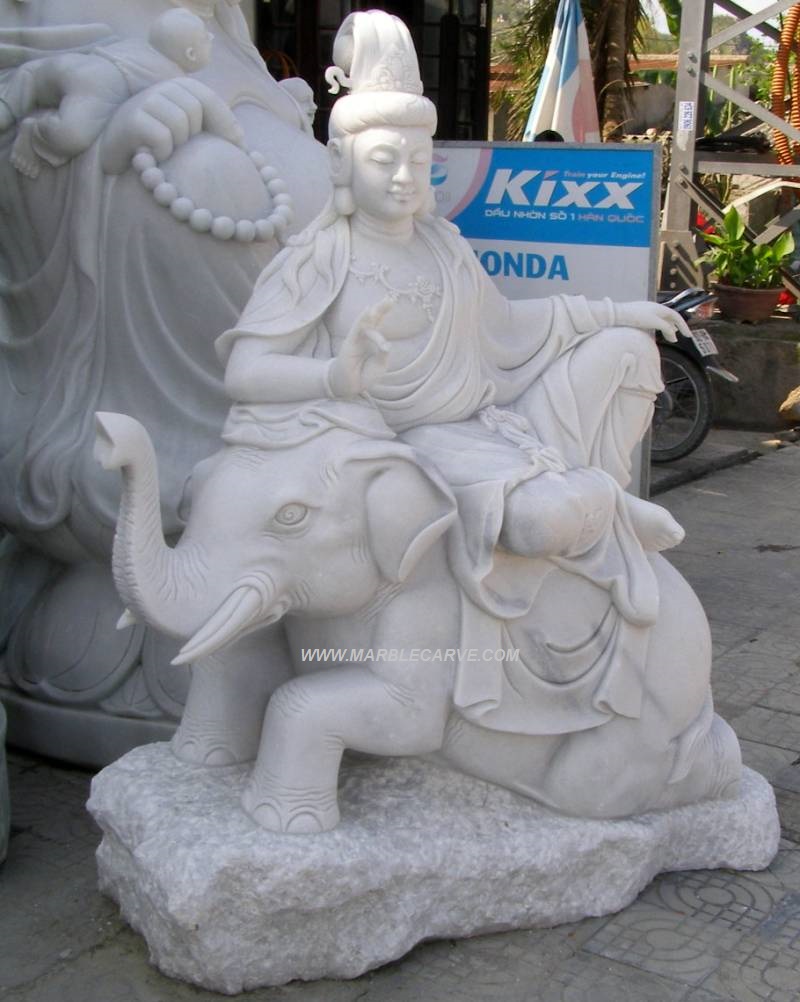 Kwanyin riding Elephant statue