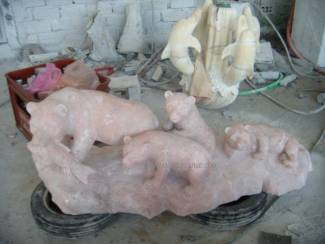 marble bear carving