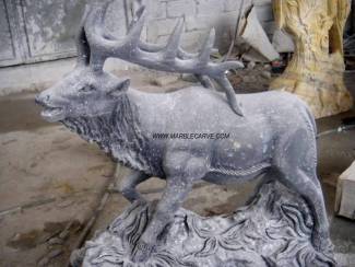 marble elk carving
