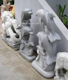 Marble Dolphin fish Statue Sculpture statue carving