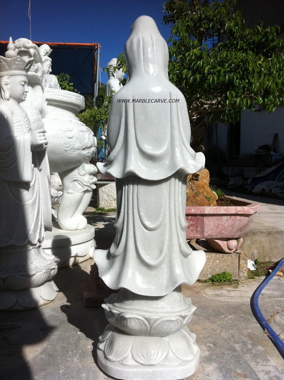 marble kwan yin carving sculpture