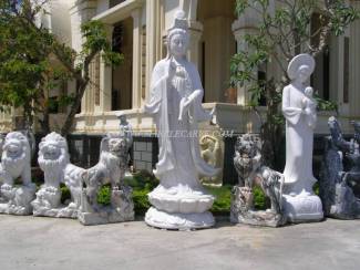  Marble Quan Yin Statue carving Sculpture Garden carving photo image