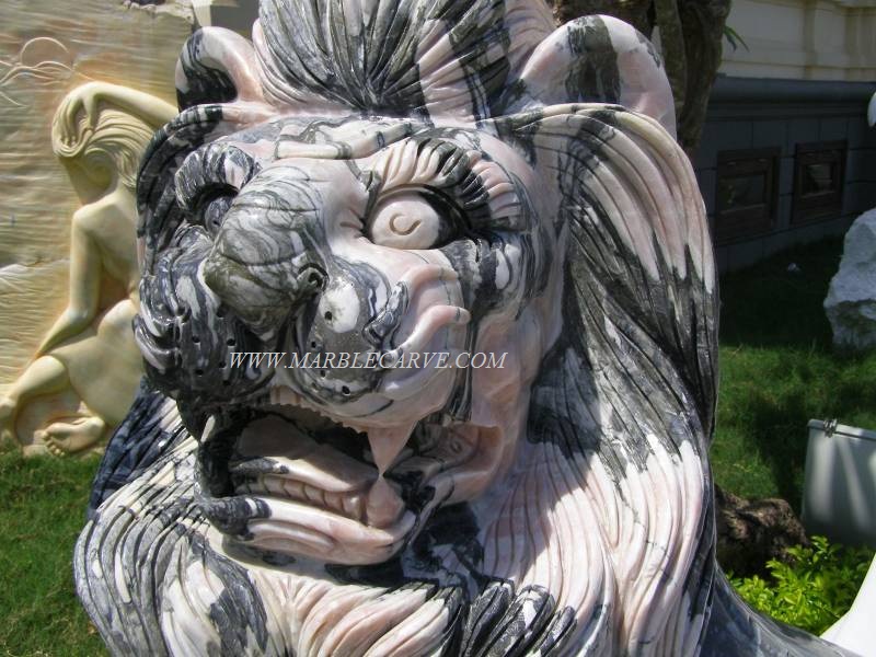 marble lion carving sculpture