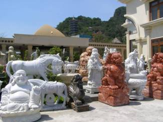  Marble Fu Dogs Statue carving Sculpture Garden carving photo image