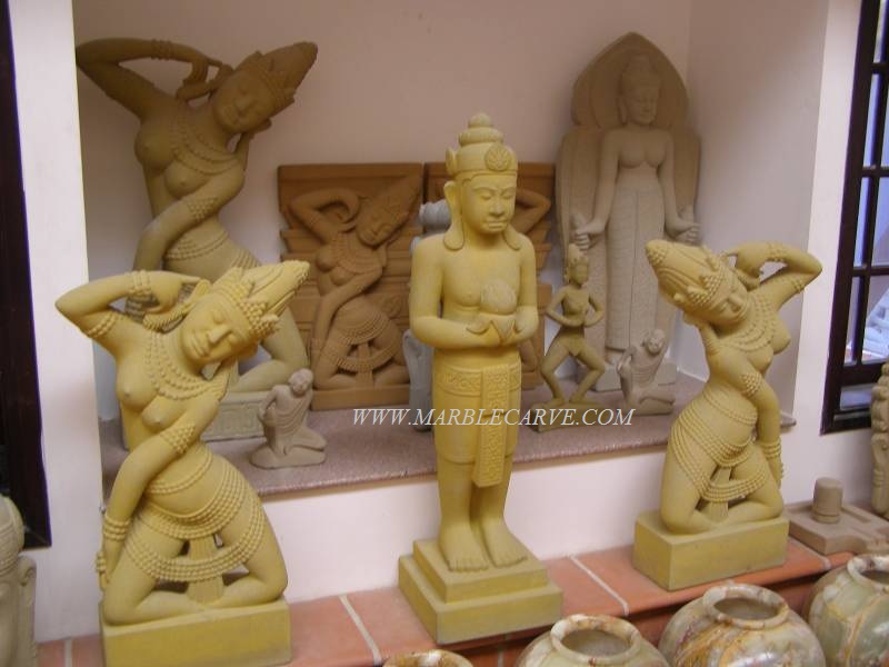 marble Champa Dancers Statue carving sculpture