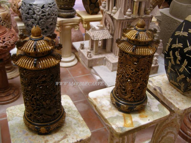 marble Vase carving sculpture