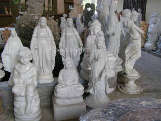 Marble Mother Mary Statue carving Sculpture Garden carving photo image