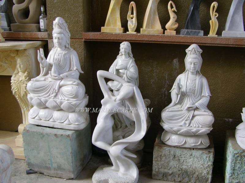 Kwanyin statue marble carving sculpture