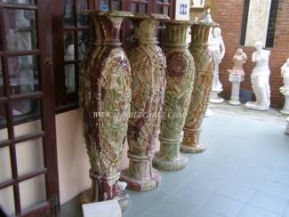 Marble vase carving Sculpture Garden carving photo image