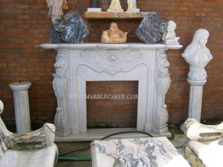 Marble Fireplace mantle carving Sculpture Garden carving photo image