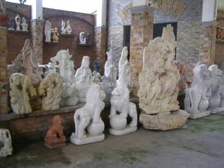 Marble lion carving Sculpture Garden carving photo image