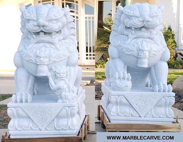 marble foodog statue sculpture