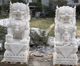 Marble Foo dog Statue Sculpture statue carving