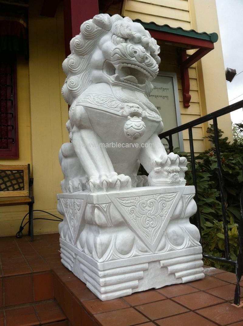 Foo Dog marble Statue