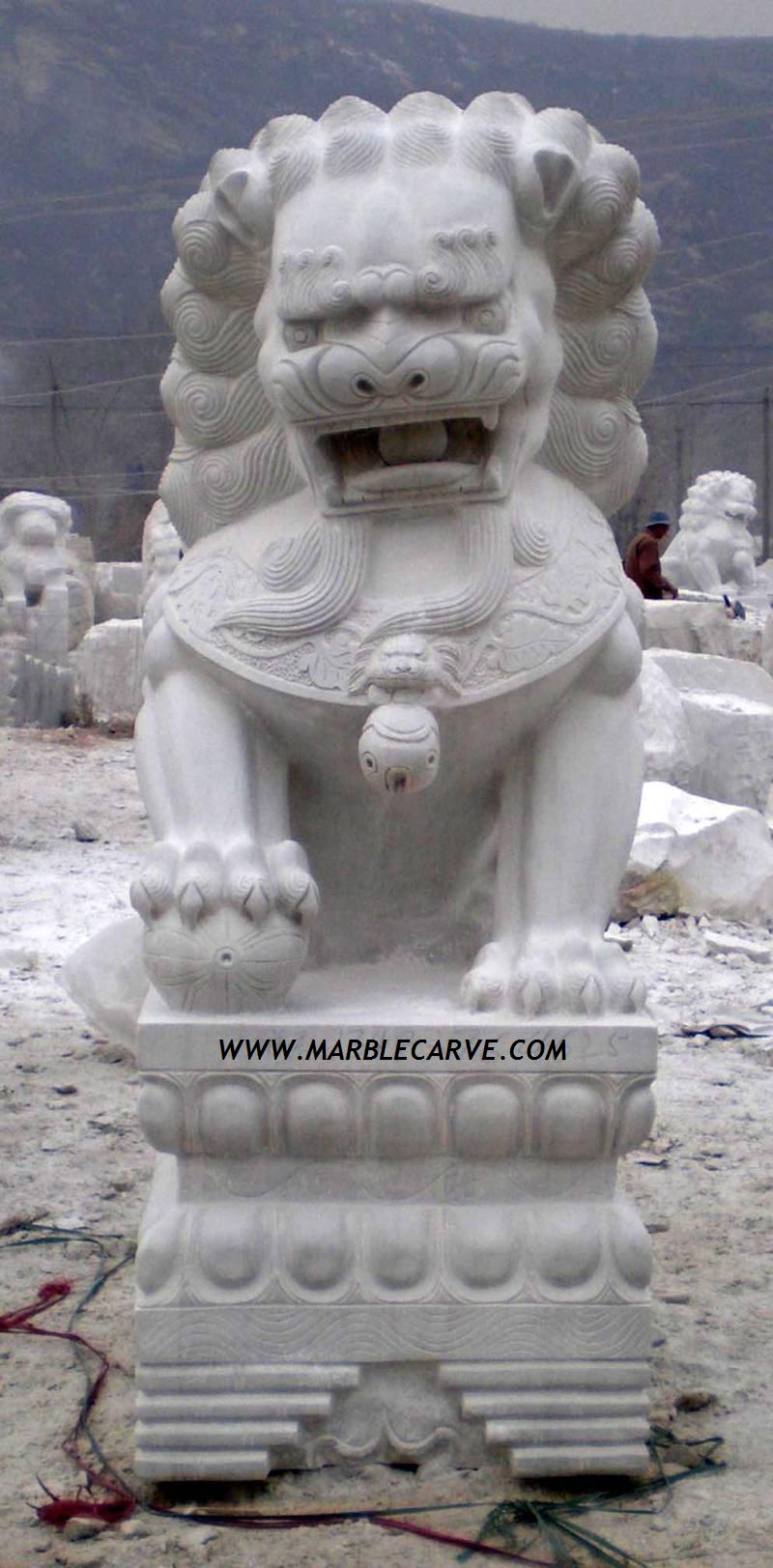 marble Foo Dog Statue