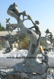 marble Monkey Carving