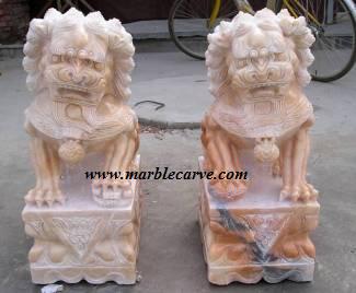 marble Foo Dog Carving