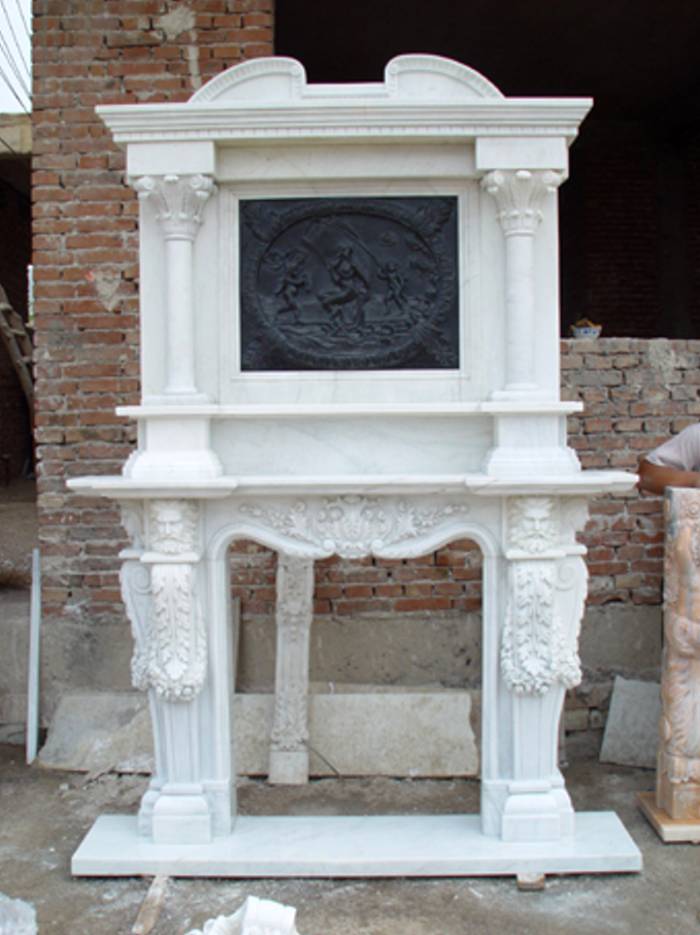 marble Fireplace Mantle Facade